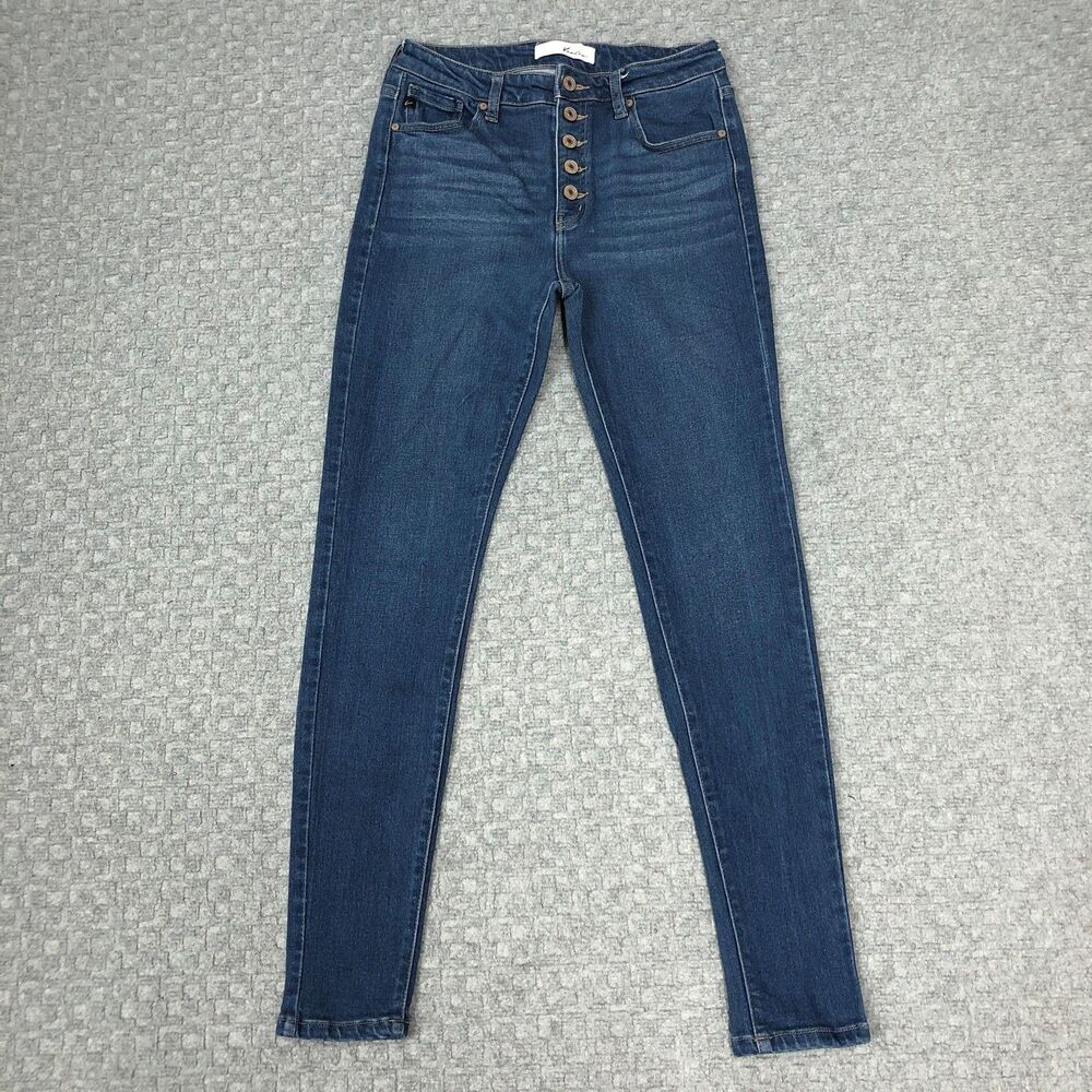 KanCan Jeans Womens 5/26 Blue High Rise Button Fly Skinny Stretch Capsule Casual